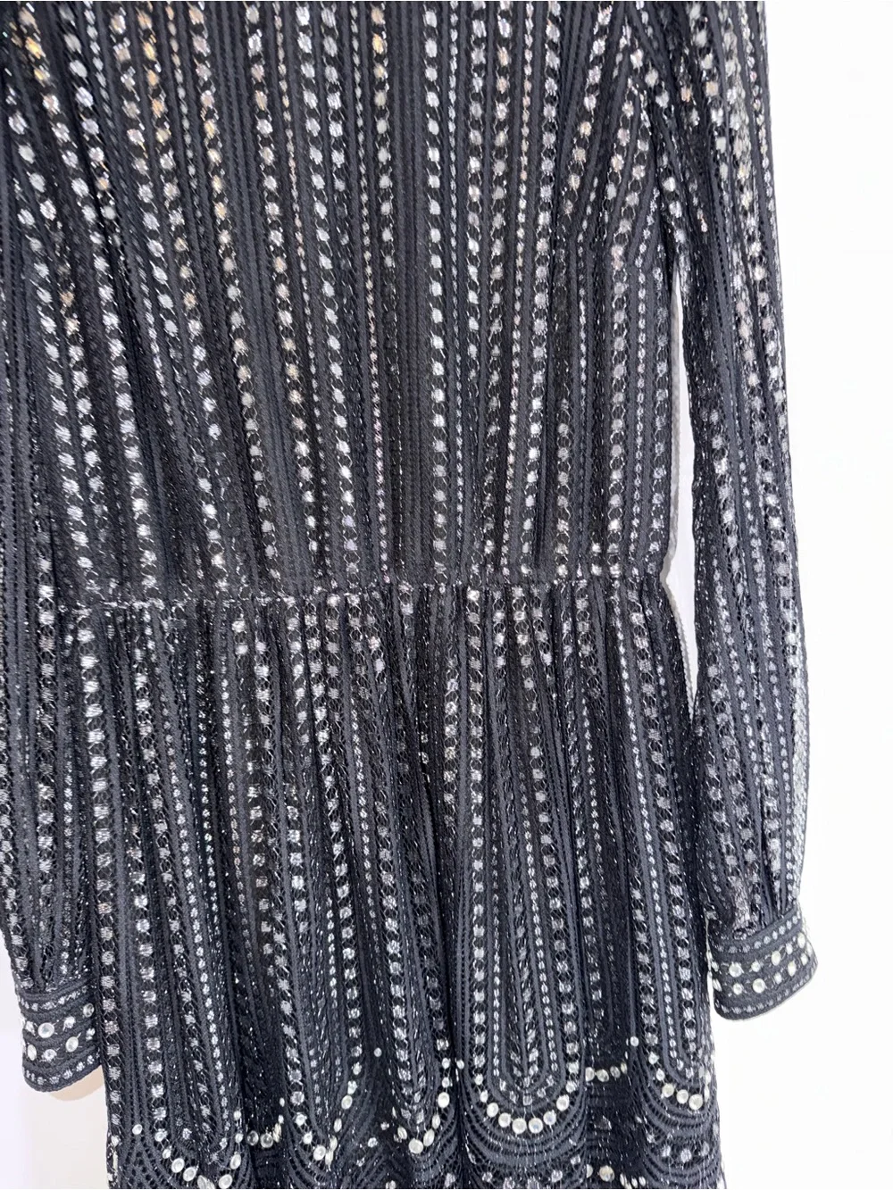Michael Kors black embellished mock neck dress size medium
